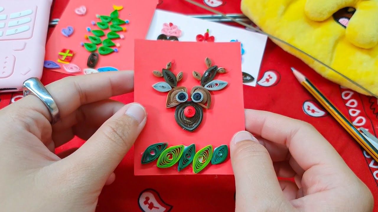 How To Make Reindeer Card Handmade. Easy Reindeer Card Tutorial. DIY Building Handmade