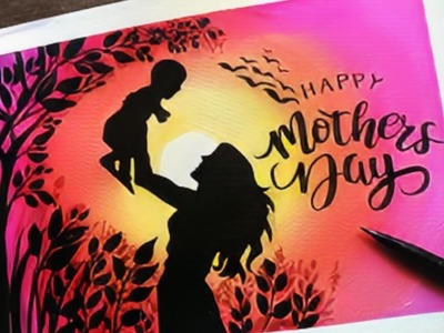Mothers day painting easy|Mothers day drawings.||Mothers day poster drawing for beginners .