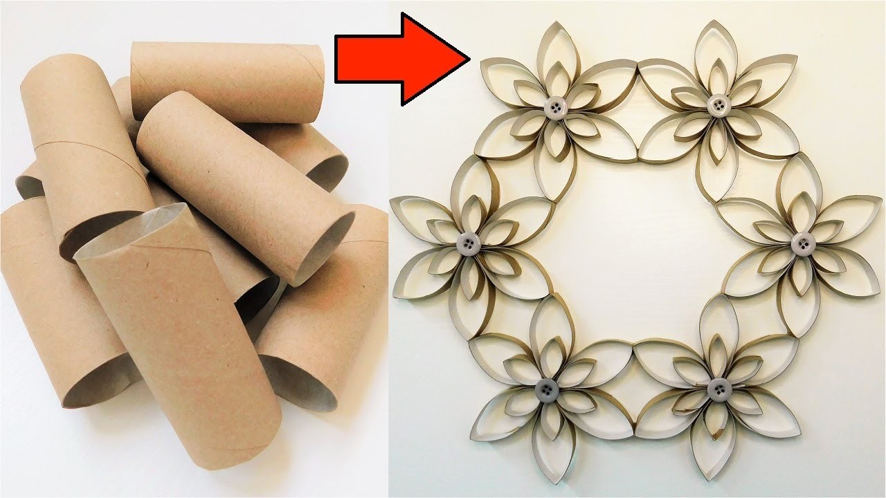 Quick and Easy Wall Decor. Toilet Paper Roll Craft Ideas. Best Out Of Waste