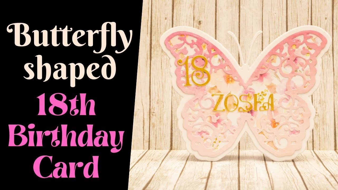 18th Birthday Butterfly Card and Matching Photo Frames - Exquisite Butterfly