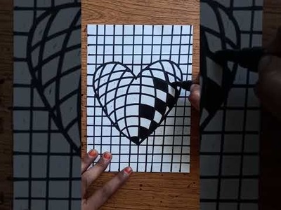 3D art trick on paper#3D art illusion drawing for beginners step by step#art tutorial#shorts