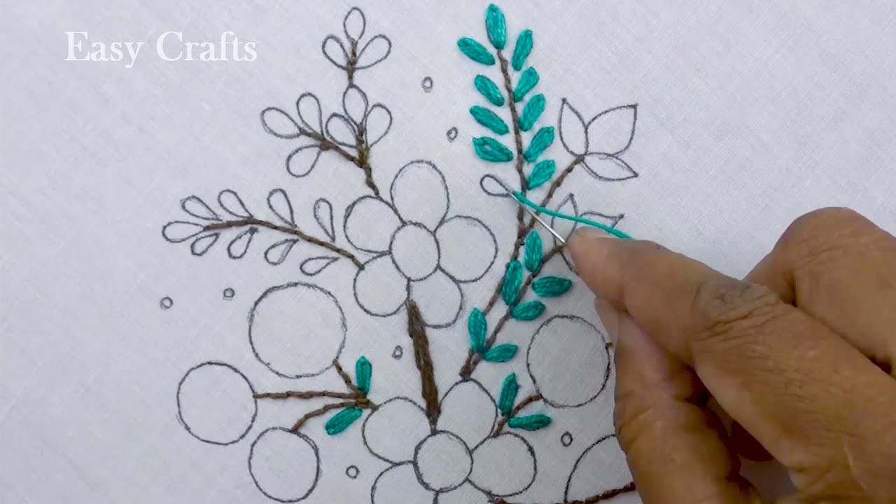 Amazing Flower Hand Embroidery Design, Very Latest Flower Embroidery Tutorial For Beginner