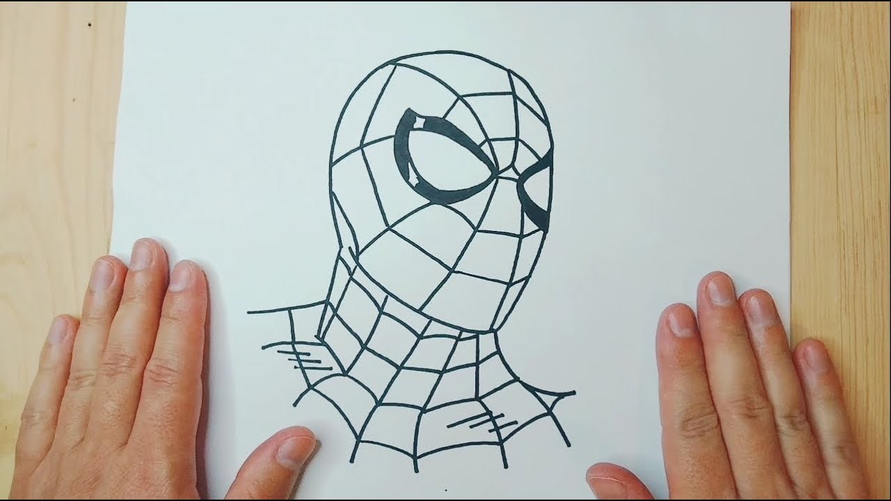 Como dibujar a Spiderman, Dibujo del hombre araña, Dibujos faciles, How to draw Spiderman.