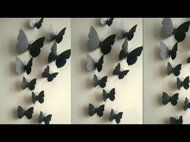 DIY Butterfly wall decor ideas with paper.Room decoration with butterfly.Wall art tree design