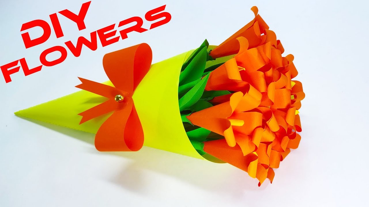 Diy paper flower bouquet | Diy Birthday gift ideas | Paper Craft
