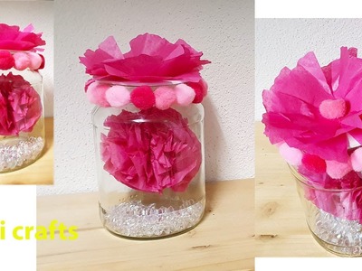 Easy Bottle Flower Art | Amazing DIY Craft Idea | You Only Need A Jar #shorts #diy #art #suni_crafts