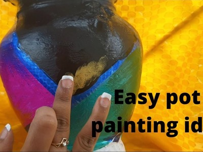 Easy pot painting using cello tape.color.finger||Diy pot painting||home decor ideas||That Decor Girl