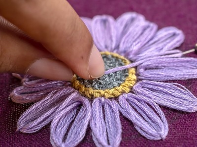 Hand Embroidered Aster Flower - Super Easy and Fun Stitching Ideas