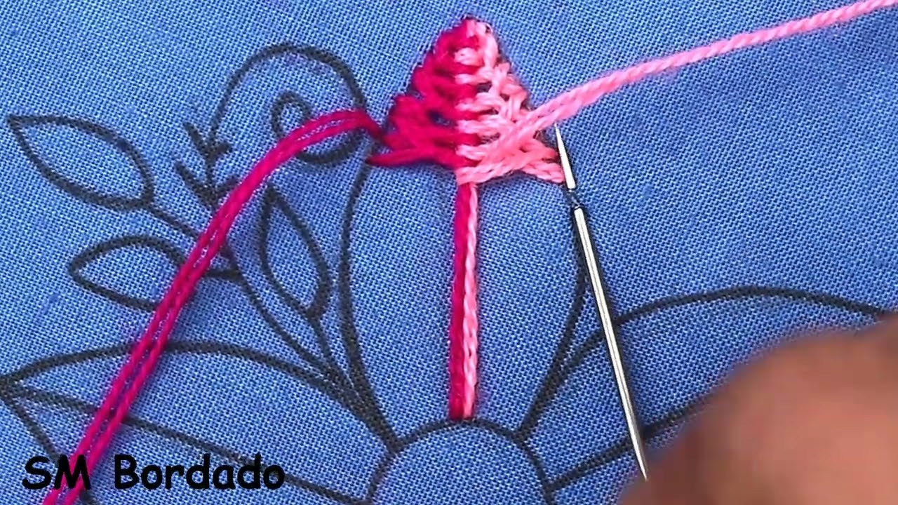 Hand Embroidery Flower Design Needlepoint Art Flower Embroidery Pattern easy hand embroidery