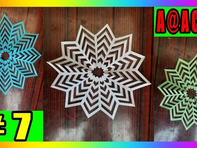 How to make easy paper snowflake.Easy Paper cutting for decor.Easy & Simple paper cutting Flower.