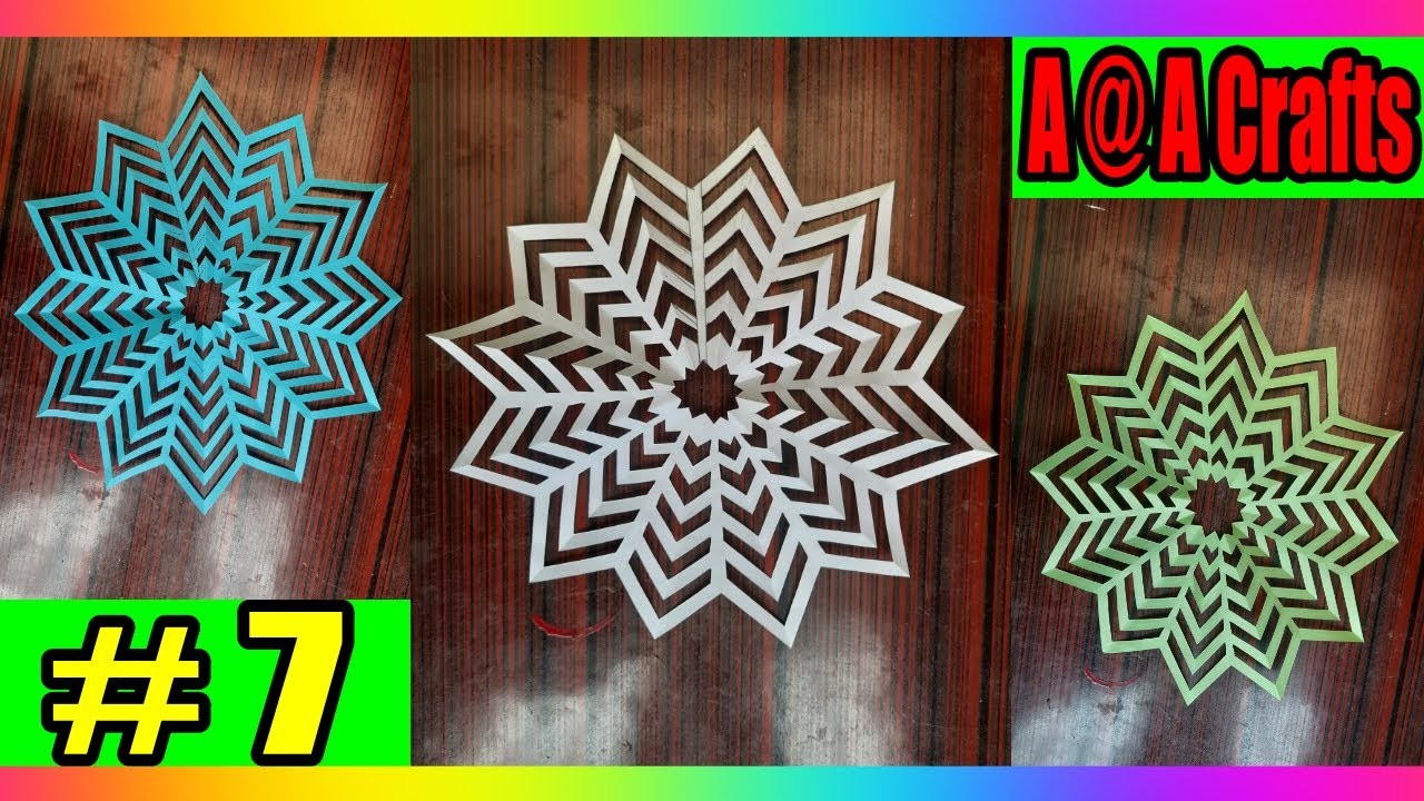 How to make easy paper snowflake.Easy Paper cutting for decor.Easy & Simple paper cutting Flower.