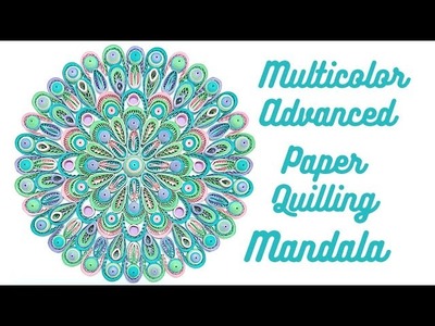Multicolor Advanced Paper Quilling Mandala. Pastel colours 3D Paper Quilled Mandala
