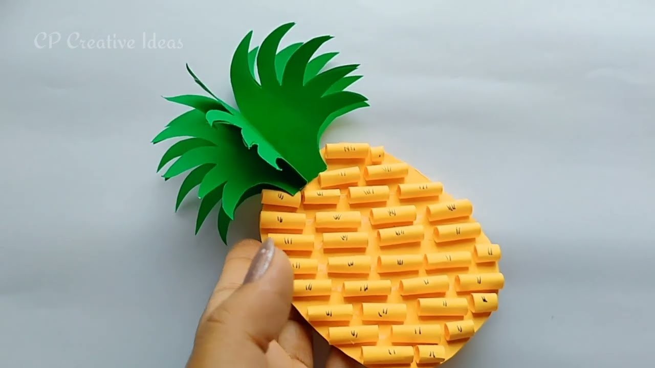 Paper pineapple craft | 3d Paper Pineapple | Paper pineapple | Origami Pineapple