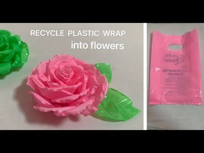 Recycle plastic wrap into flowers, Make flowers from plastic bags, Làm Hoa Hồng từ túi nilon