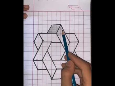 Simple 3d drawing step by step.#EASY DRAWING #3D DRAWING