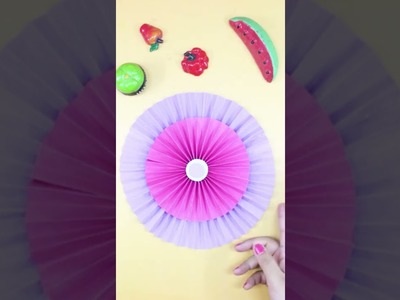 Very Easy Birthday Decoration at Home | Paper Flower Backdrop | 3D #shorts #ahonacraft