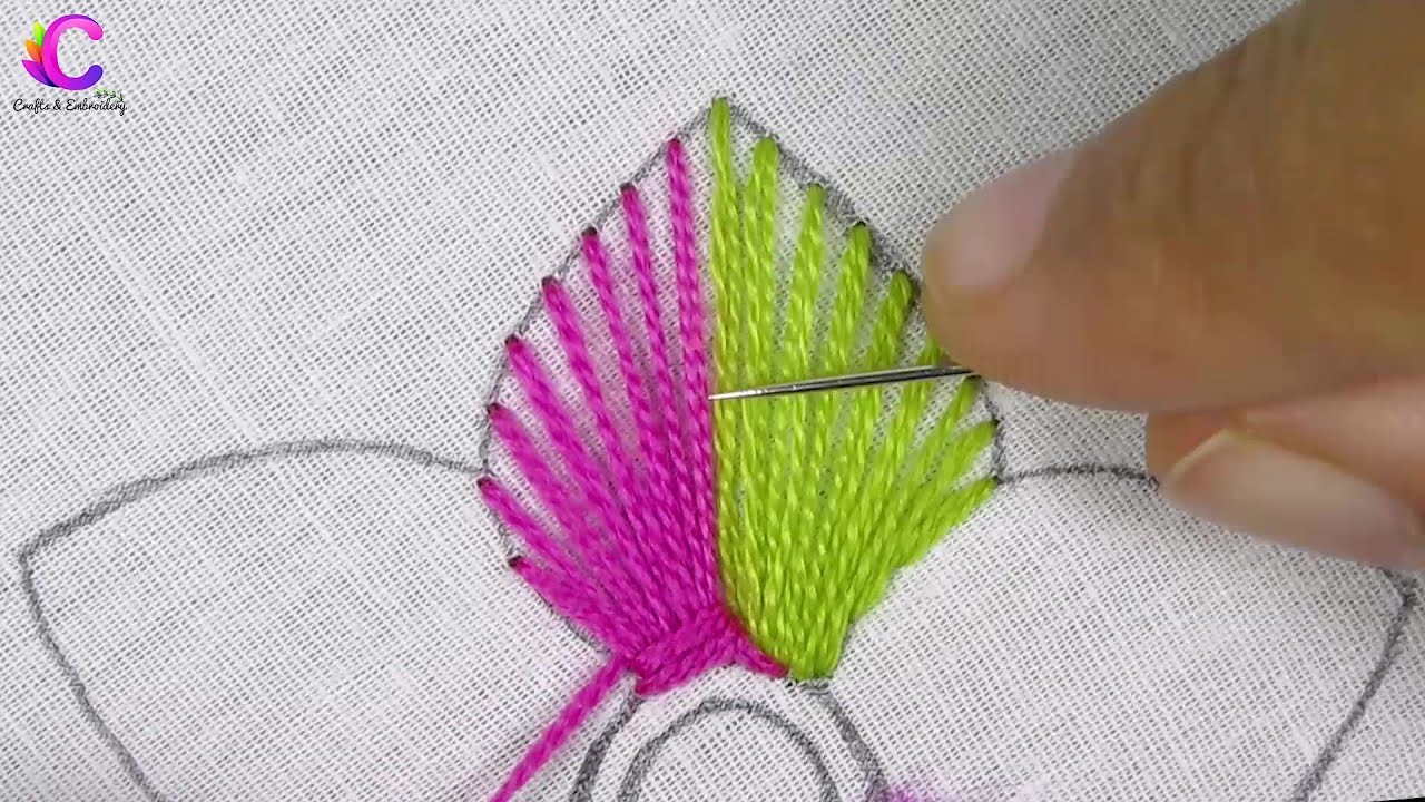Very Latest Flower Hand Embroidery Tutorial For Beginner, Lovely Flower Embroidery  Design