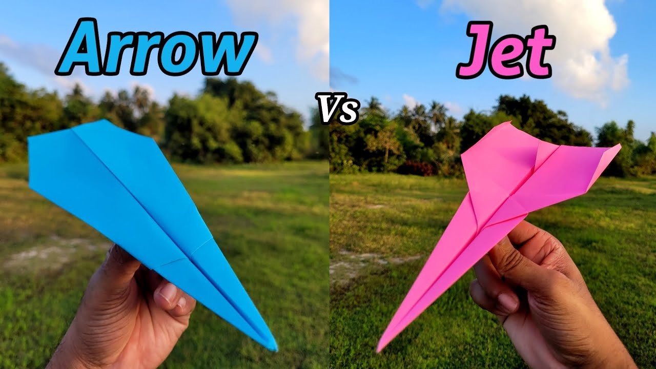 Arrow vs Jet Paper Airplanes Flying and Making Tutorial