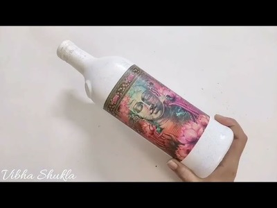 Buddha Bottle Art| DIY Bottle Art| Wine Bottle Craft| Art And Craft| Altered Bottle| VCZ