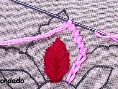 Hand Embroidery Amazing Needle Work Flower Design Scroll Stitch & Net Stitch With Easy Sewing video
