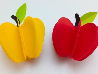 How to Make 3D Paper Apple for kids || Paper Apple || Paper Crafts || Origami Easy