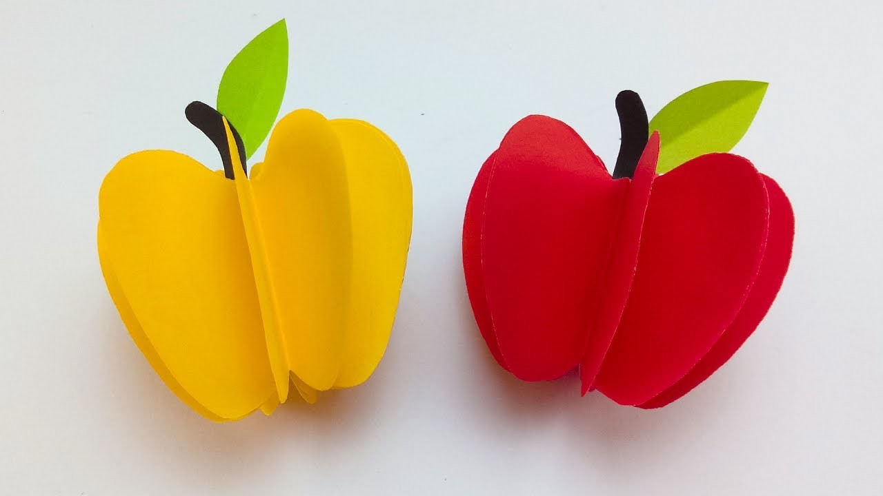 How to Make 3D Paper Apple for kids || Paper Apple || Paper Crafts || Origami Easy