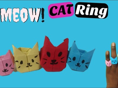 How to make beautiful Origami Paper Ring|,How to make paper ring|origami paper cat ring