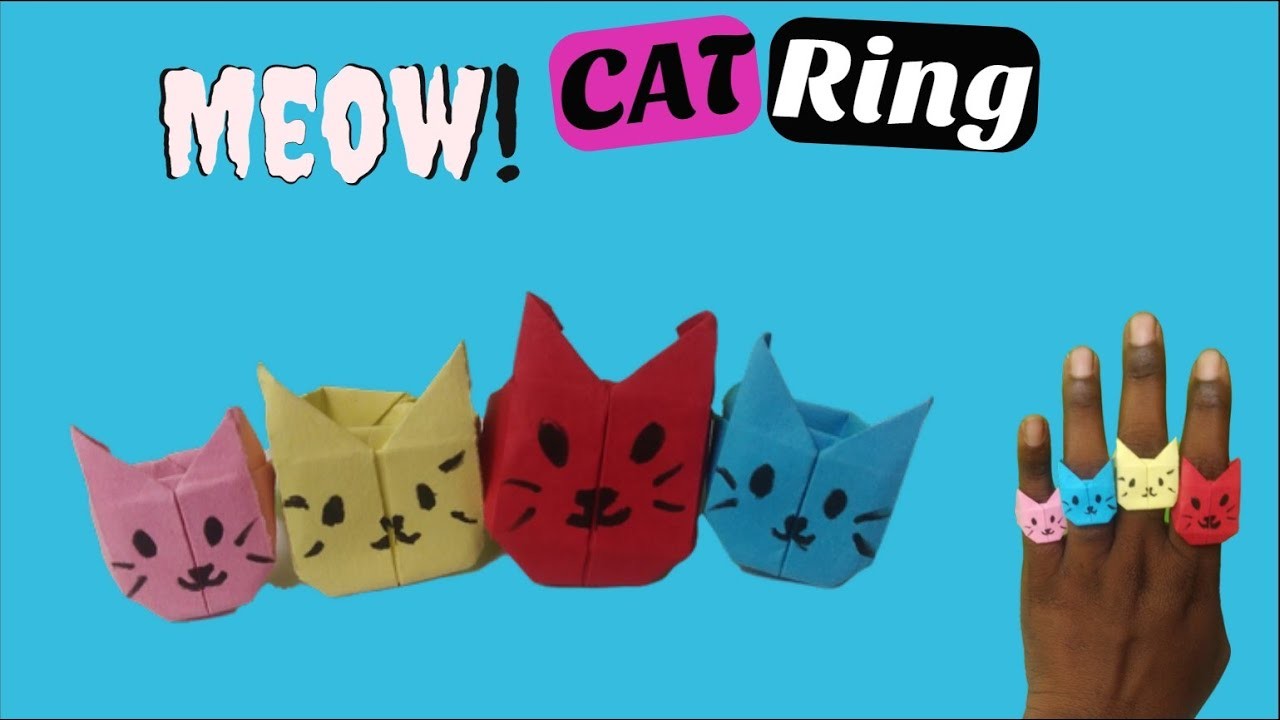 How to make beautiful Origami Paper Ring|,How to make paper ring|origami paper cat ring