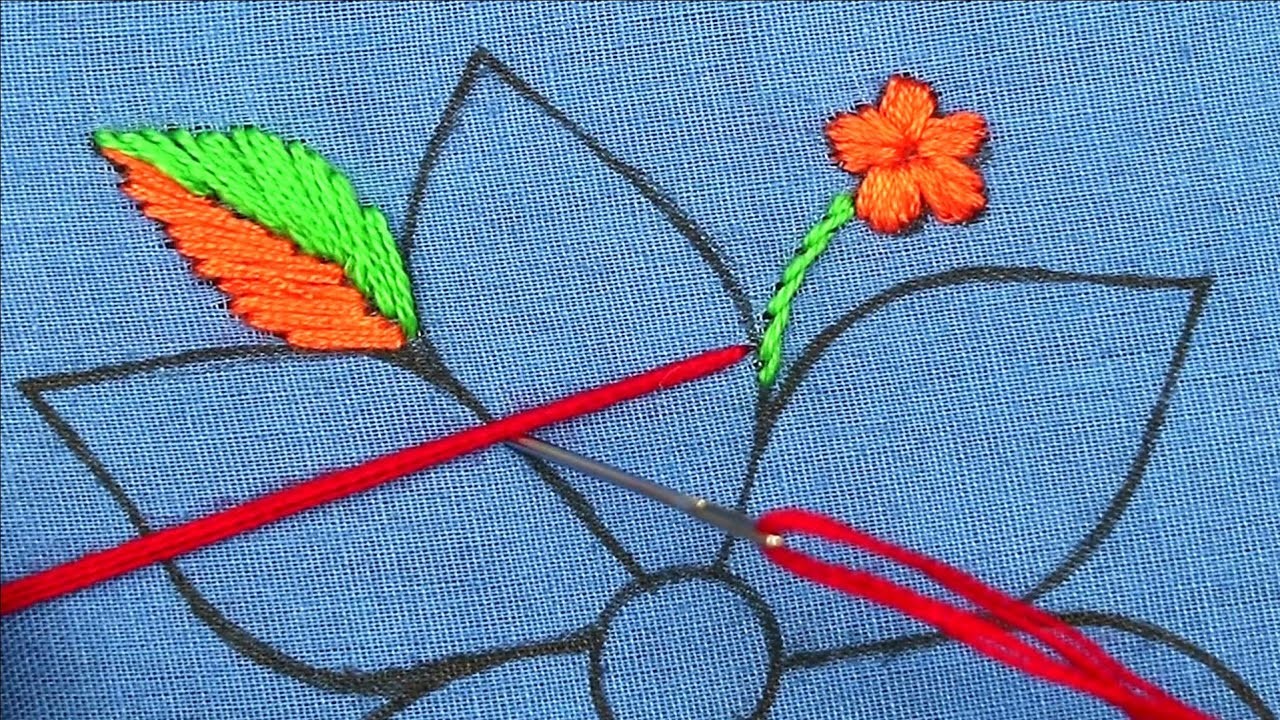 Latest Hand Embroidery Needle Work New Super Elegant Colorful Flower Amazing Design Easy embroidery