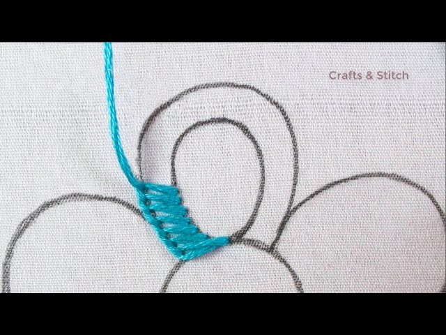 New hand embroidery beautiful flower design needle work easy tutorial for beginners