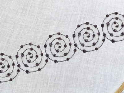 Spiral Borders Embroidery Design for Dress, Sleeves & Edges (Hand Embroidery Work)