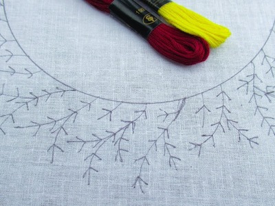 Super easy hand embroidery neckline design for kurti easy hand embroidery tutorial for beginner