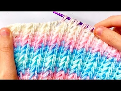????Super Easy Tunisian Crochet Baby Blanket For Beginners full video link in description