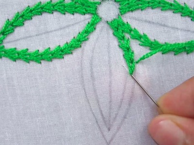Super Modern Colorful Flower Hand Embroidery Design, Very Unique Embroidery Tutorial