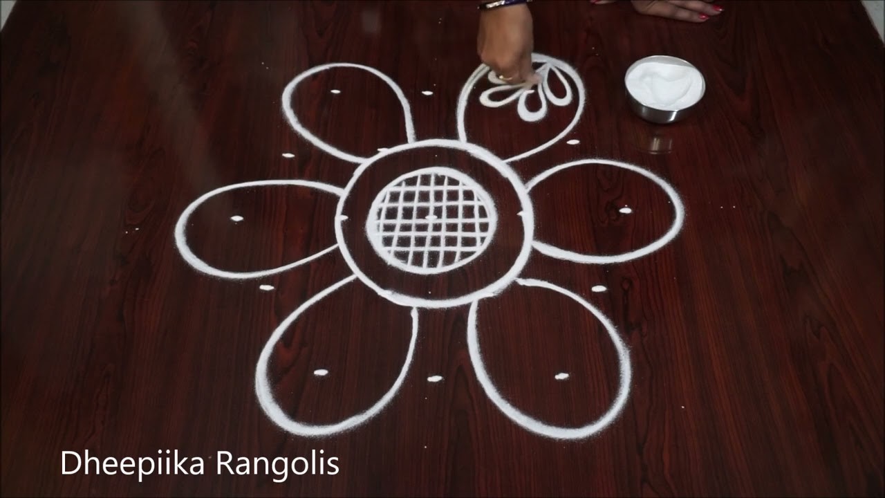 5 dots simple and easy rangoli design for Beginners #creativemuggulu diy art ????