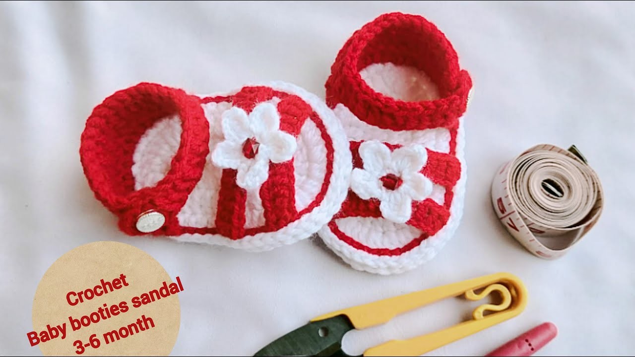 Crochet baby booties sandal || baby flip flop || @Crochet crafting by Haya Maryam