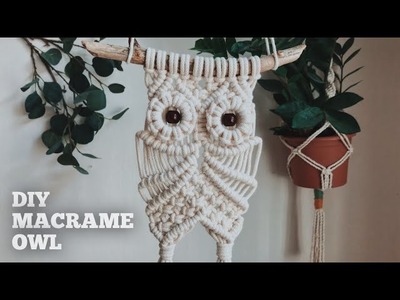 DIY macrame owl wall hanging tutorial
