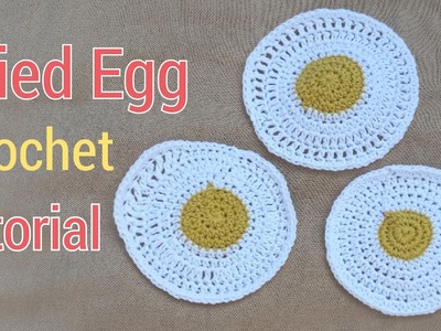 How to Crochet Cute Fried Egg. Amigurimi.Step by Step #Crochetfriedegg #crochetpattern