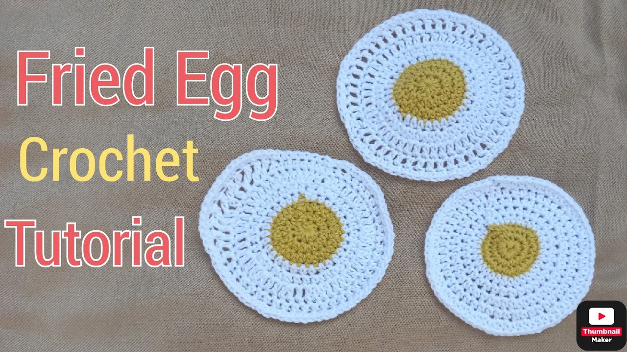 How to Crochet Cute Fried Egg. Amigurimi.Step by Step #Crochetfriedegg #crochetpattern