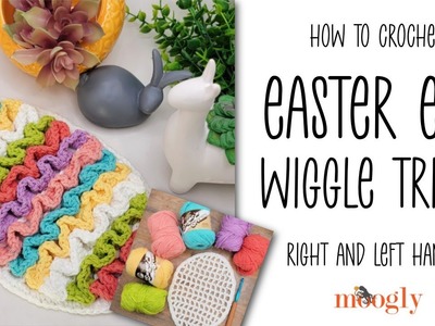 How to Crochet: Easter Egg Wiggle Trivet (Left Handed)