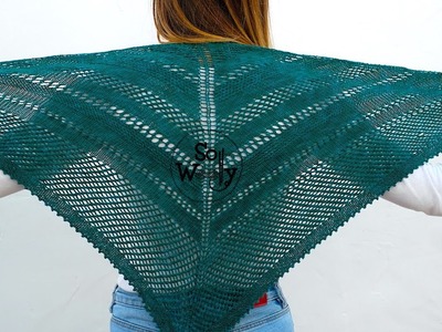 How to knit an Easy Lace Triangular Shawl, step by step - So Woolly