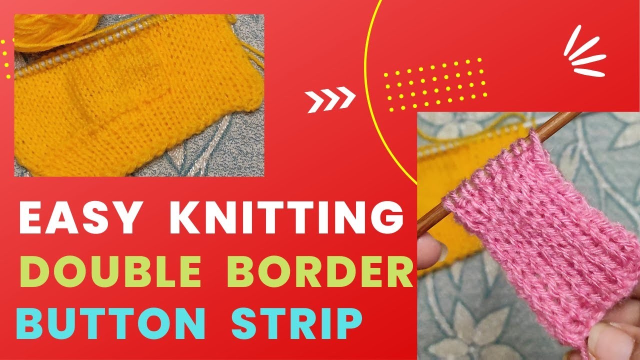 Knitting DOUBLE BORDER. BUTTON STRIP #knitting #youtube #knittingdesign