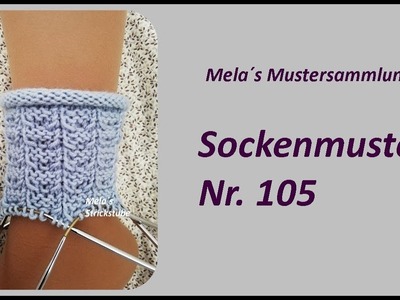 Sockenmuster Nr. 105 - Strickmuster in Runden stricken. Socks knitting pattern