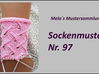 Sockenmuster Nr. 97 - Strickmuster in Runden stricken. Socks knitting pattern