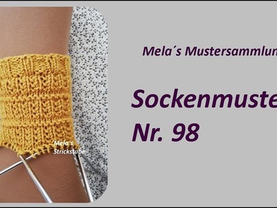 Sockenmuster Nr. 98 - Strickmuster in Runden stricken. Socks knitting pattern
