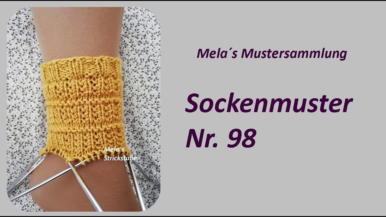 Sockenmuster Nr. 98 - Strickmuster in Runden stricken. Socks knitting pattern