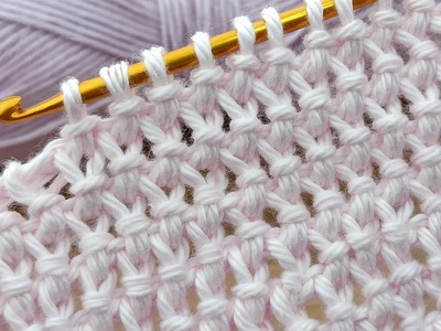 SUPER EASY????????~Trend~*Tasarım* *Super easy tunisian* knitting pattern online tutorial for new learners