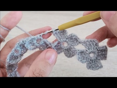 Very beautiful flower crochet pattern wiht yarn. muy hermoso patrón de flores de ganchillo