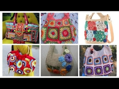 Adorable crochet handbags Ladies handbags with colorful pattern & designs