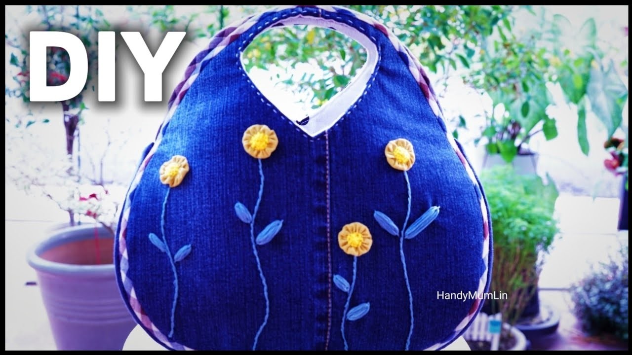 DIY Old Jeans Yoyo Flower Bag Idea┃Useful & Beautiful Bag you will love it
